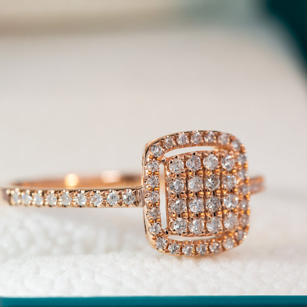 0.35ct Natural Brilliant Diamonds 18k Gold Engagement Ring - 10US04
